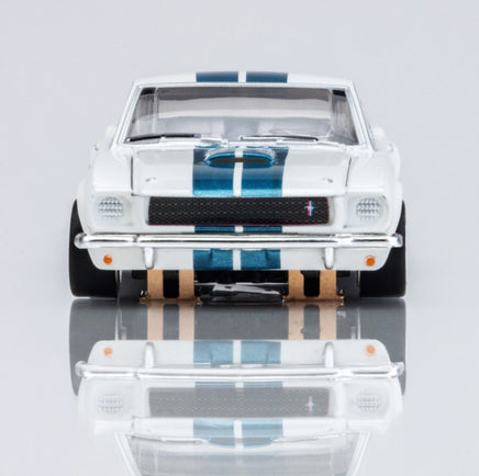 AFX Racing - 1965 Shelby Mustang GT350 White/Blue HO Slot Car Set - Hobby Recreation Products