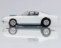 AFX Racing - 1965 Shelby Mustang GT350 White/Blue HO Slot Car Set - Hobby Recreation Products