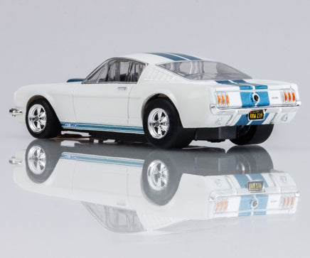 AFX Racing - 1965 Shelby Mustang GT350 White/Blue HO Slot Car Set - Hobby Recreation Products