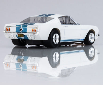 AFX Racing - 1965 Shelby Mustang GT350 White/Blue HO Slot Car Set - Hobby Recreation Products