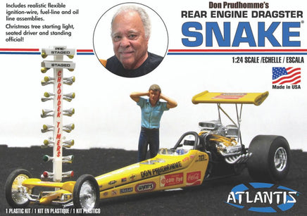 Atlantis Models - 1/24 Don Prudhomme Snake Rear Engine Dragster Plastic Model Kit - Hobby Recreation Products