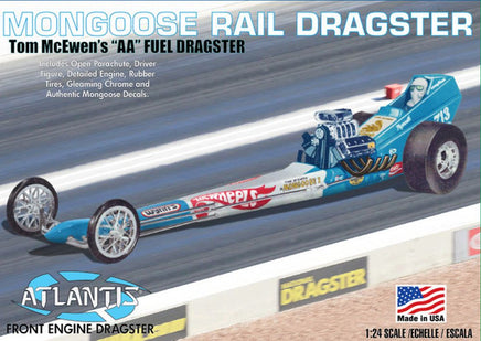 Atlantis Models - 1/24 Tom Mongoose McEwen Front Engine Dragster Plastic Model Kit - Hobby Recreation Products