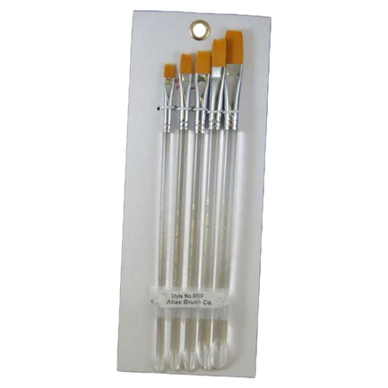 Atlas Brushes - Golden Taklon Brushes in 5 Sizes, 10, 8, 6, 4, 2, - Hobby Recreation Products