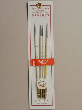 Atlas Brushes - Golden Taklon Detail Brush Set 4 Sizes - Hobby Recreation Products