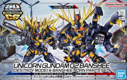 Bandai - SD Gundam Cross Silhouette Unicorn Gundam 02 Banshee (Destroy Mode)&Banshee Norn Parts Set - Hobby Recreation Products