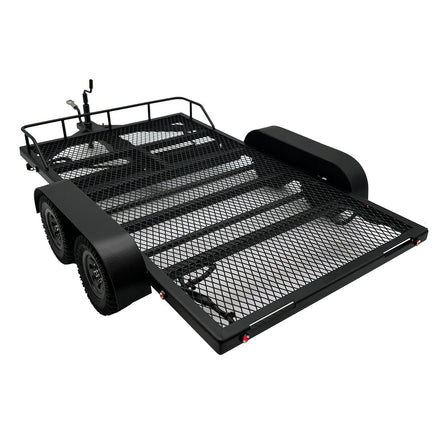 Bold R/C - 1/10 Scale Full Metal Car Hauler Trailer with LED Lights (Black) - Hobby Recreation Products
