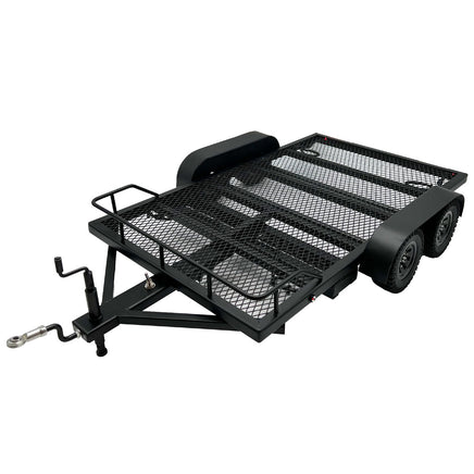 Bold R/C - 1/10 Scale Full Metal Car Hauler Trailer with LED Lights (Black) - Hobby Recreation Products