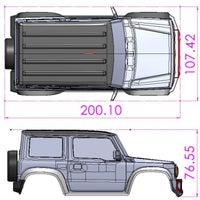 Carisma - MSA-1E Jimny JB74 Painted Body Set, Black