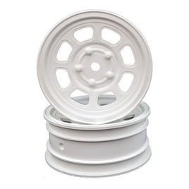 DE Racing - Speedway Buggy Wheels, for Associated B6/Customworks 4, Front, White, 4pcs - Hobby Recreation Products