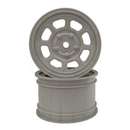 DE Racing - Speedway Buggy Wheels, for Associated B6/TLR 22/Customworks 4, Silver, 4pcs - Hobby Recreation Products