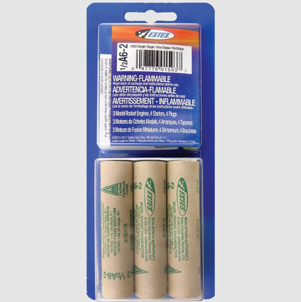 Estes Rockets - 1/2A6 - 2 Model Rocket Engines, (3pk) - Hobby Recreation Products