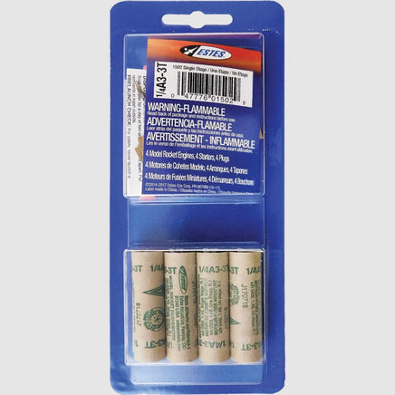 Estes Rockets - 1/4A3 - 3T Model Rocket Engines (4pk) - Hobby Recreation Products