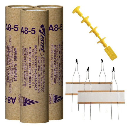 Estes Rockets - A8 - 5 Model Rocket Engines, (3pk) - Hobby Recreation Products