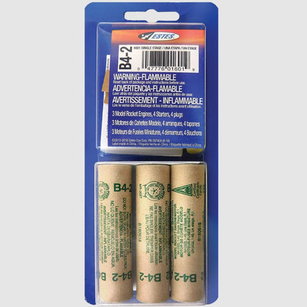 Estes Rockets - B4 - 2 Model Rocket Engines (3pk) - Hobby Recreation Products