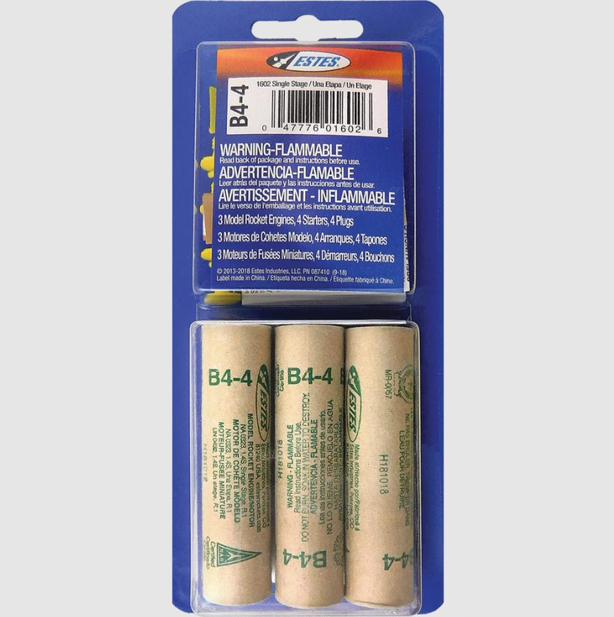 B4-4 Model Rocket Engines (3pk| Hobby Recreation Products
