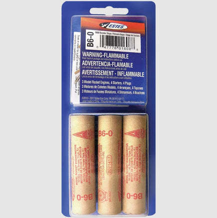 Estes Rockets - B6 - 0 Model Rocket Engines (3pk) - Hobby Recreation Products