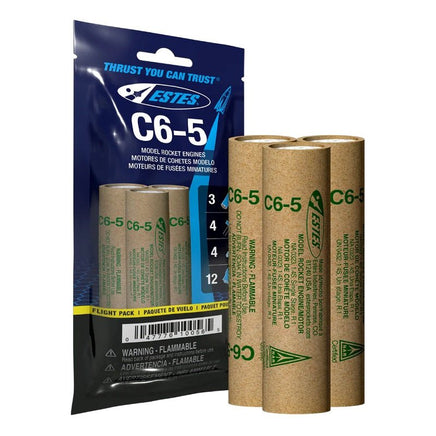 Estes Rockets - C6 - 5 Model Rocket Engine FP (Flight Pack) - Hobby Recreation Products