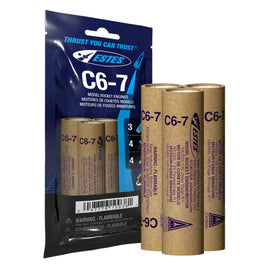 Estes Rockets - C6 - 7 Model Rocket Engines (3pk) - Hobby Recreation Products