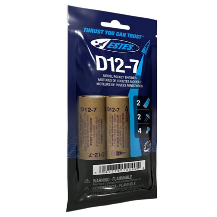 Estes Rockets - D12 - 7 Model Rocket Engines, (2pk) - Hobby Recreation Products