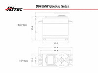 Hitec - D - 645MW 32 - Bit, High Torque Metal Gear Servo .17sec/180oz @ 7.4v - Hobby Recreation Products