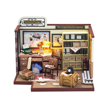 Hongda - Detective Lodge, Rocky Detective Agency, DIY Wooden Dollhouse - Hobby Recreation Products