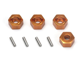 HPI Racing - Aluminium 7mm Hex Hub Set (Orange/4pcs) for Mini King Flux Big Kahuna Bronco 4400 - Hobby Recreation Products