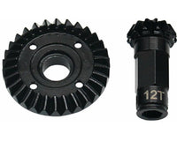 Hot Racing - 30/12T Steel Helical Diff Ring/Pinion Rear Gear Set, for Grom