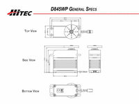 Hitec - D-845WP 32-Bit, Monster Torque Waterproof, Steel Gear Servo .17sec/694oz @ 7.4v
