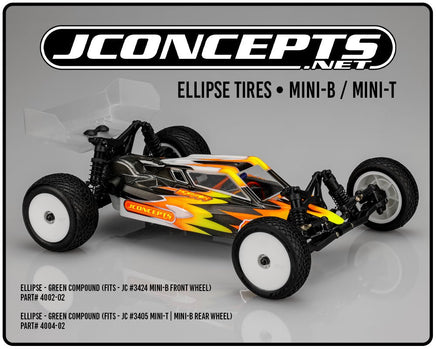 J Concepts - Ellipse, Green Compound, Fits JC #3424 Mini - B Front Wheel - Hobby Recreation Products
