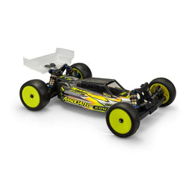 J Concepts - F2 - RC10B7 Body w/ Carpet/Turf/Dirt Wing, Light-Weight, Fits Team Associated RC10B7, Clear - Hobby Recreation Products