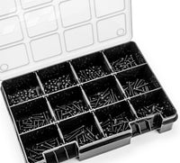 J Concepts - Hardware Storage Box, Black/Smoke Gray (~8" x 5.50" x 1.5"), Fits 1/10th & 1/8th Screws & Parts - Hobby Recreation Products