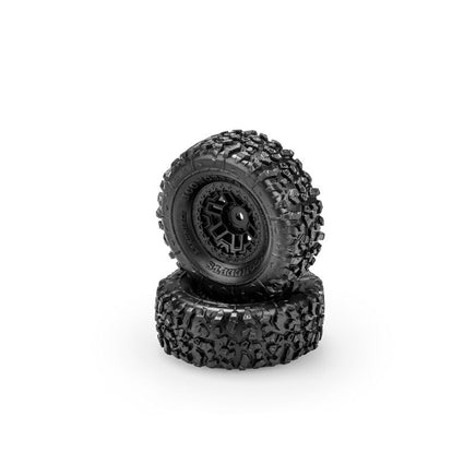 J Concepts - Landmines, Green Compound, Pre-Mounted On #3446 Wheel, Black, Fits Traxxas TRX4M - Hobby Recreation Products