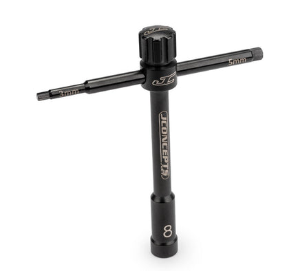 J Concepts - Multi - Wrench, Black, 8mm (Glow Plug), 3mm/5mm Wrench, Fits 1/8th Off - Road Vehicles - Hobby Recreation Products