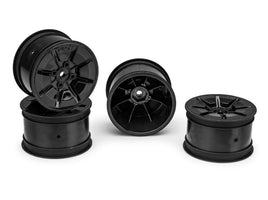 J Concepts - Pioneer - RC10B7/RC10B7D 2.2" 2wd/4wd Buggy Rear Wheel (Stealth Black) - 4pc (Industry Standard Fit) - Hobby Recreation Products