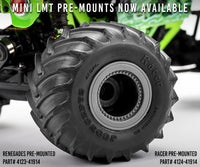 J Concepts - Racer - Blue Compound, Pre - Mounted on #3455G Mini Tribute Wheel for Losi Mini LMT - Hobby Recreation Products