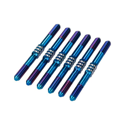 J Concepts - RC10B7 3.5x48mm Fin Titanium Turnbuckle, Burnt Blue, 6pc - Hobby Recreation Products