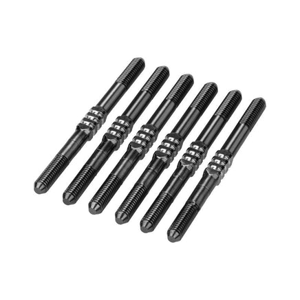 J Concepts - RC10B7 3.5x48mm Fin Titanium Turnbuckle, Stealth Black, 6pc - Hobby Recreation Products