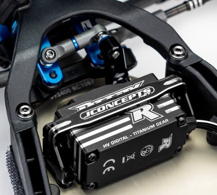 J Concepts - RC10B7/RC10B7D Servo Mount Bracket, Black - Hobby Recreation Products