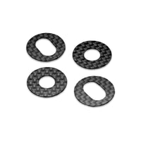 J Concepts - RM2, 1/8 Off - Road Carbon Fiber Body Shell Washer w/Adhesive Back, 4pc, fits 1/8 Off - Road Body Posts - Hobby Recreation Products
