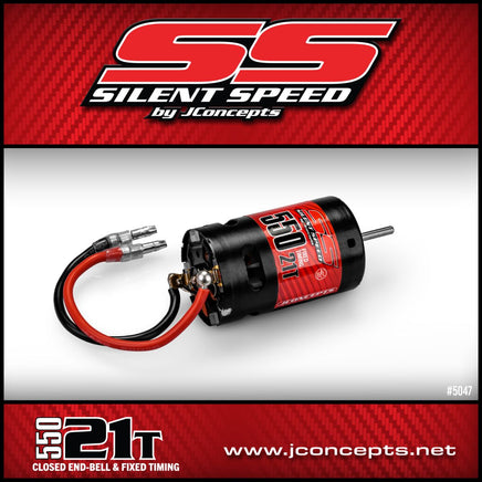 J Concepts - Silent Speed, 550 21T, Brushed Fixed End Bell Competition Motor, fits TRX4, Other Crawler Trucks - Hobby Recreation Products
