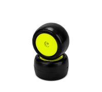 J Concepts - Smoothie 2 Mini - Green Compound, Pre - Mounted, Yellow Wheels, Fits Mini - B/Mini - T Rear - Hobby Recreation Products