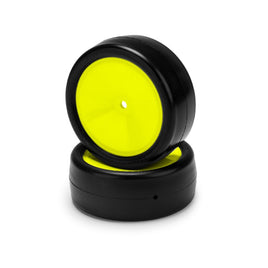 J Concepts - Smoothie 3 - Green Compound, Pre - Mounted on 3347Y Wheels, 2wd 2.2" Front Buggy Tire - Hobby Recreation Products