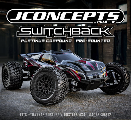 J Concepts - Switchback - Platinum Compound (Pre - mounted on #3456 Shuttle Wheel for Traxxas Rustler/Rustler 4x4 - Hobby Recreation Products