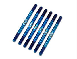 J Concepts - XRAY XB2 2024 3.5 x 55mm Fin Titanium Turnbuckle Set, 6pc, Burnt Blue - Hobby Recreation Products