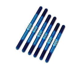 J Concepts - XRAY XB4 2024 Fin Titanium Turnbuckle Set, 6pc, Burnt Blue - Hobby Recreation Products