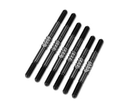 J Concepts - XRAY XB4 2024 Fin Titanium Turnbuckle Set, 6pc, Stealth Black - Hobby Recreation Products