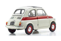 Kyosho - 1/18 Fiat NOUVA 500 Sport Light Gray/Red Line Diecast Model
