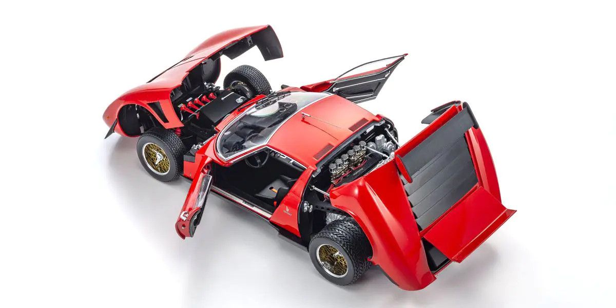 自動車 KYOSHO 1:12 Lamborghini JOTA SVR 1/12 Kyosho Lamborghini Miura Jota SVR (Red) Diecast Car Model