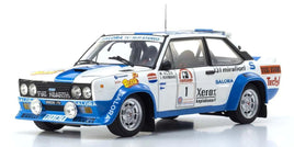 Kyosho - 1/18 Scale Fiat 131 Abarth 1980 1000 Lake #1 Model Diecast Car - Hobby Recreation Products