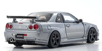 Kyosho - 1/43 Scale Nissan Skyline GT-R R34 NISMO Grand Touring Die Cast Car (Gray) - Hobby Recreation Products